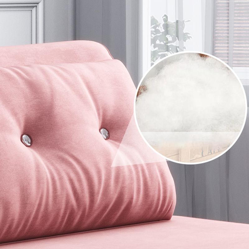 Glam Style Sled Convertible Chair Tufted Back Armless Chair in Pink
