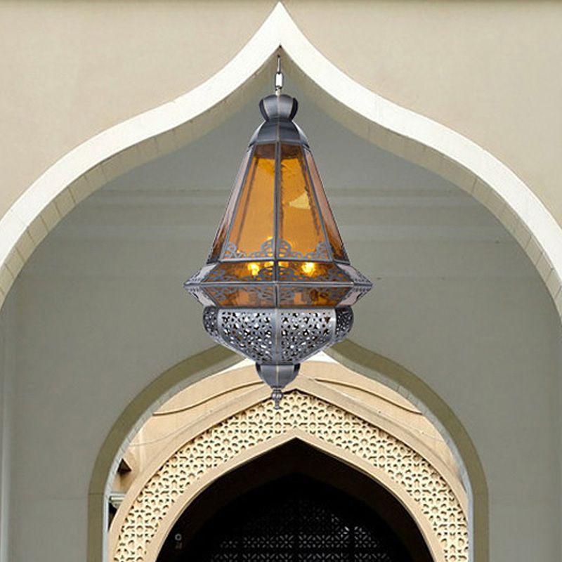 1-licht hangende lamp vintage woonkamer hanglamp met kegel metalen schaduw in grijs