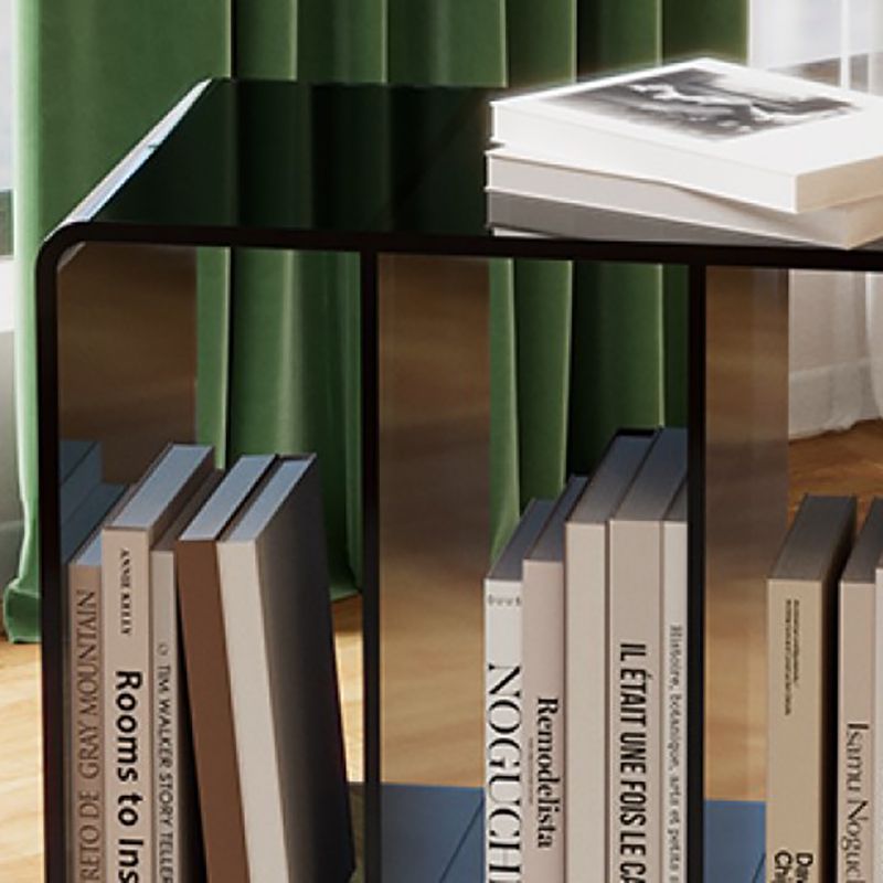 Modern Open Back Standard Bookshelf Acrylic Bookcase with Rectangular Shelves