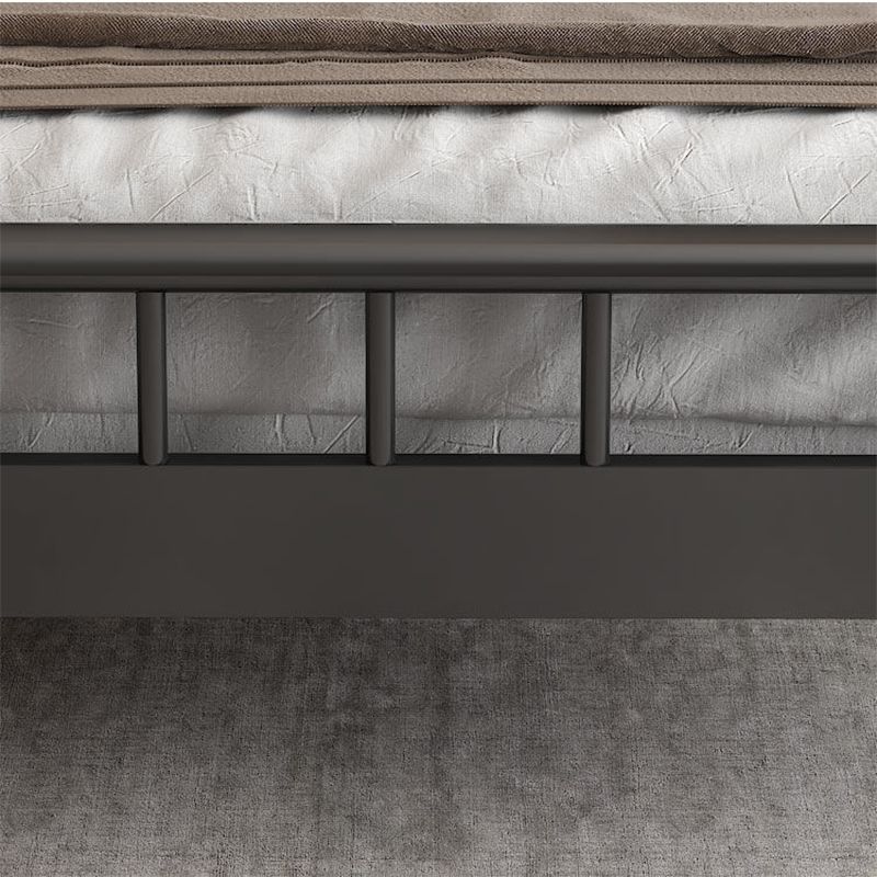 Glam Rectangle Headboard Bed with Iron Frame and Legs Open-Frame Bed