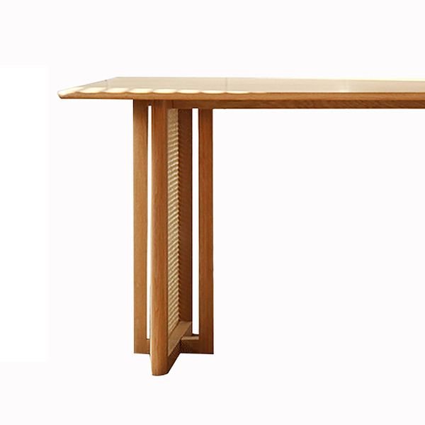 Eigentijdse kaki rechthoekige eettafel massief houten standaard eettafel voor keuken