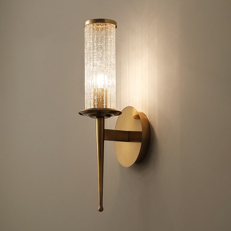 Brass Finish Wall Mounted Lamp, Single Light Design with Brass Finish for Hallway