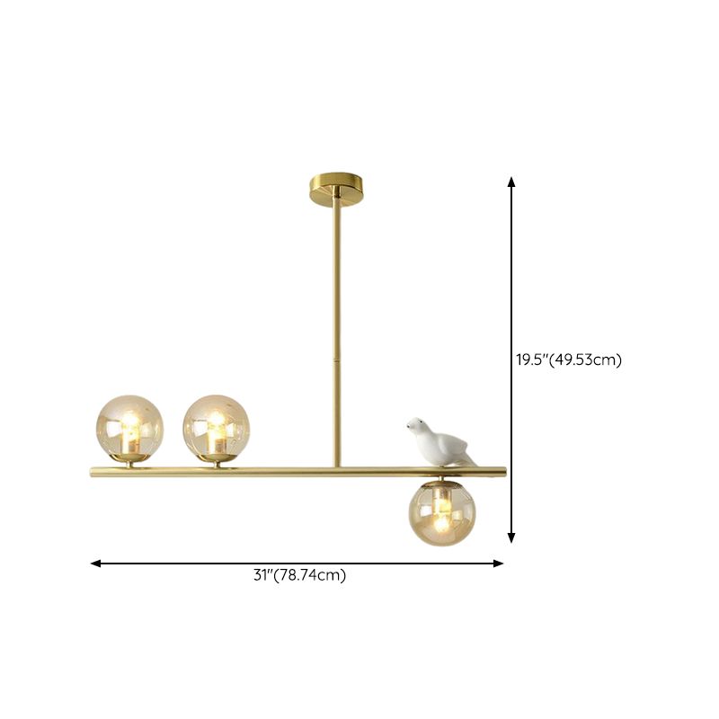 Hanging Island Lights Modern Chandelier Light Fixture in Gold for Dining Room