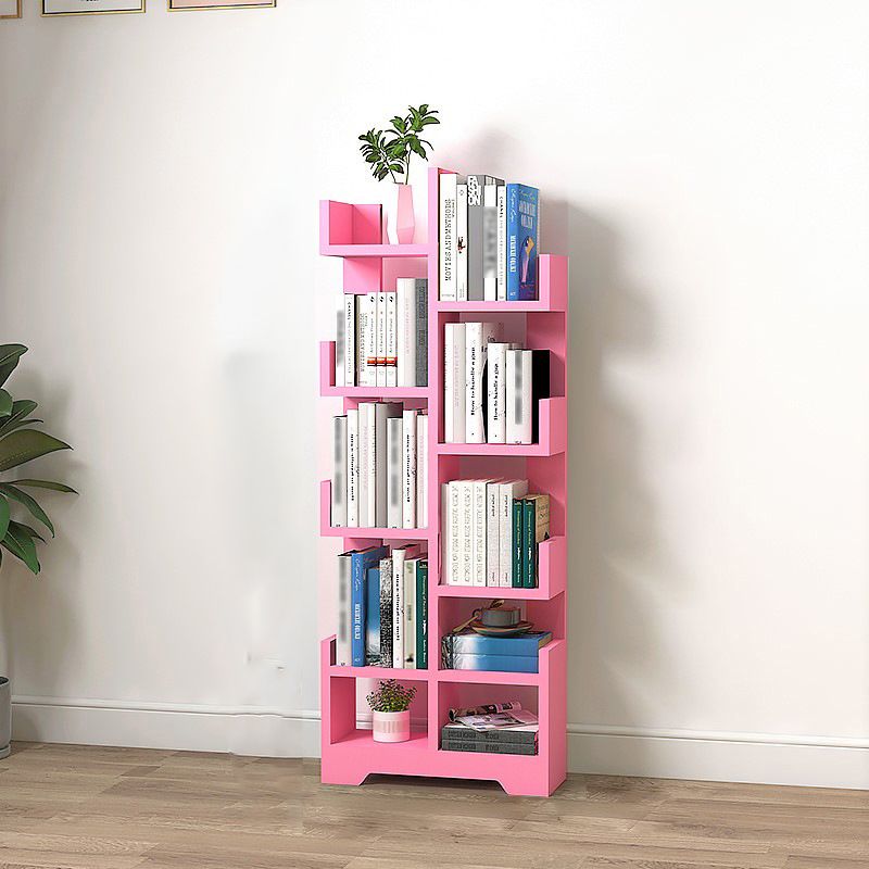 Scandinavian Manufactured Wood Geometric Bookshelf Vertical Open Bookshelf