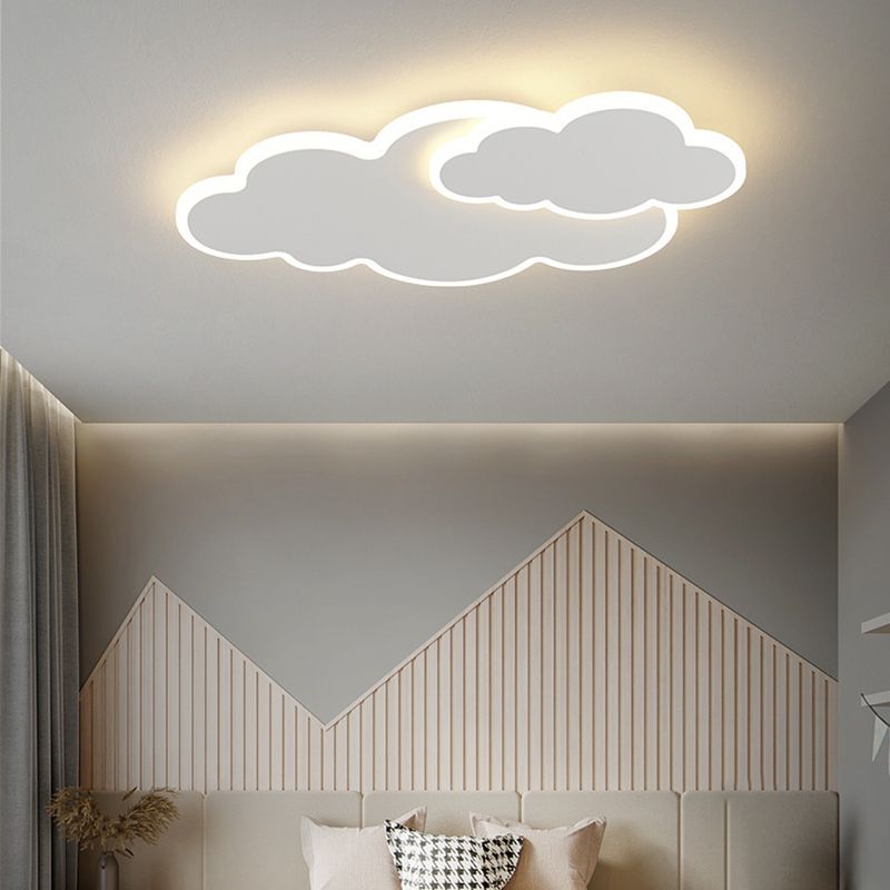 Modern Clouds Shape Flush Mount Lighting Metal 2 Lights Flush Ceiling Lights