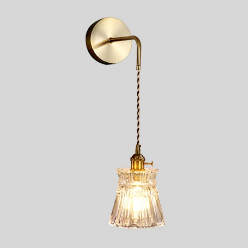 Nordic Style Wall Light Geometry Shape Wall Lamp with Glass Shade for Bedroom