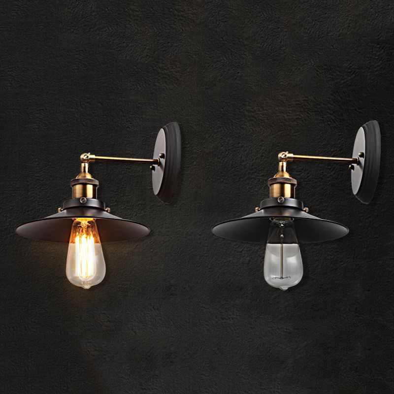 Industrial Cone Wall Sconce Lights Metallic Wall Sconce Lighting for Living Room