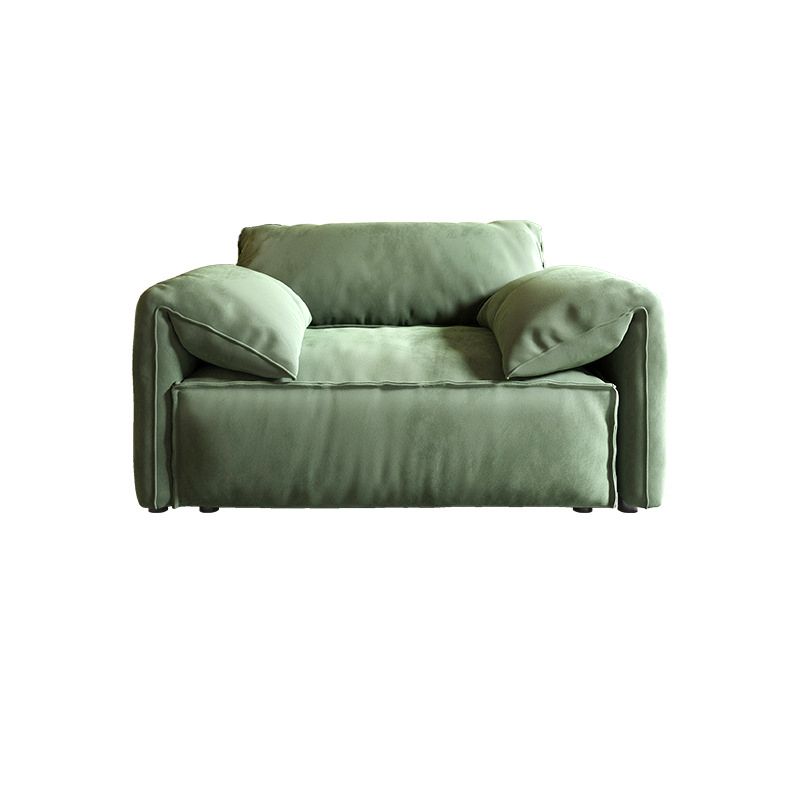 31.5 " H Contemporary Green Faux Leather Pillow Top Arm Sofa