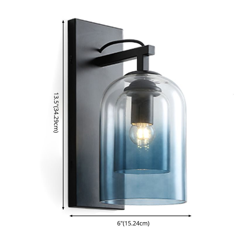 Glass Shaded Wall Sconce Lighting Simplicity Style Wall Mount Lighting for Bedroom