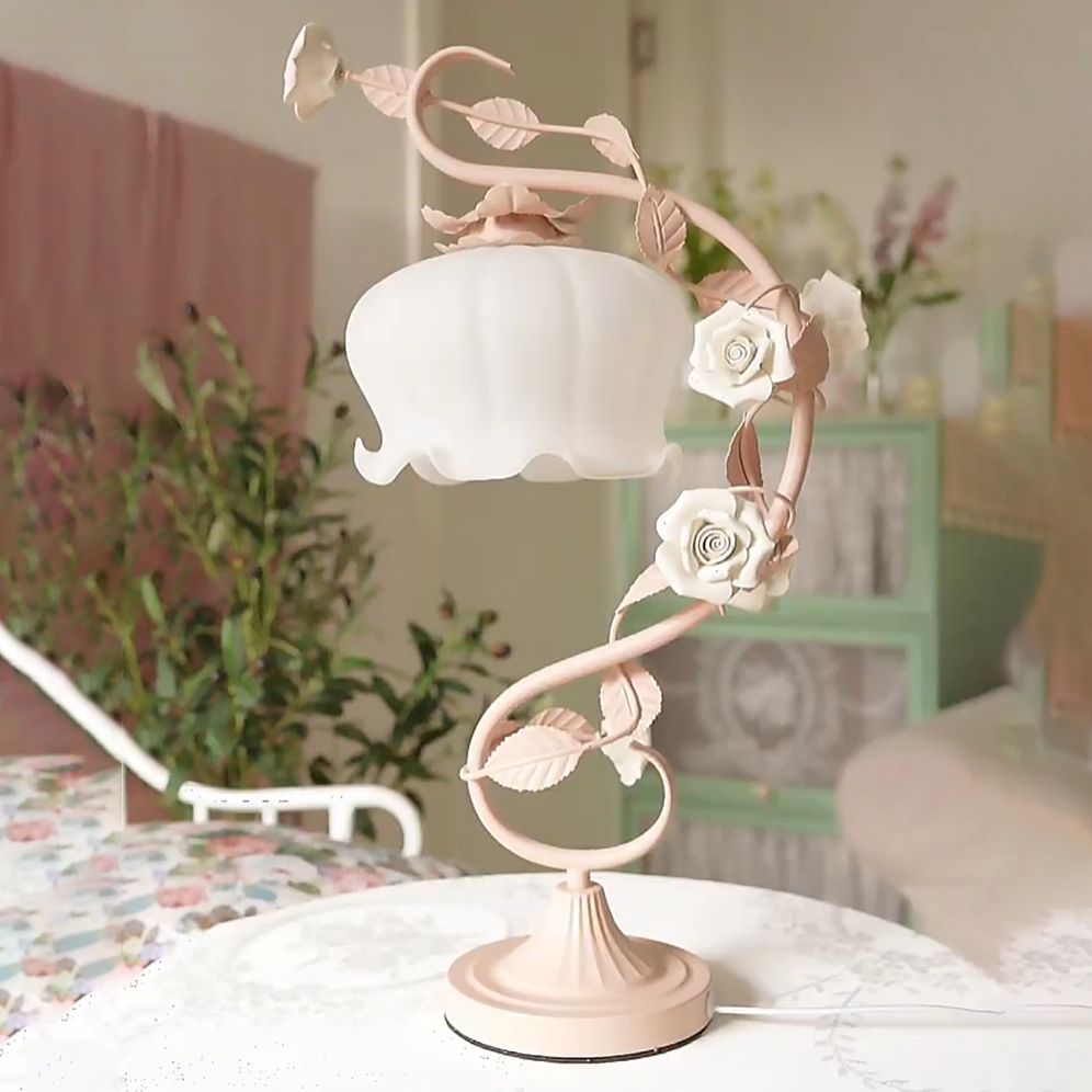 Modern Style Bowl Shape Table Lighting Glass 1 Light Table Lamp for Bedroom