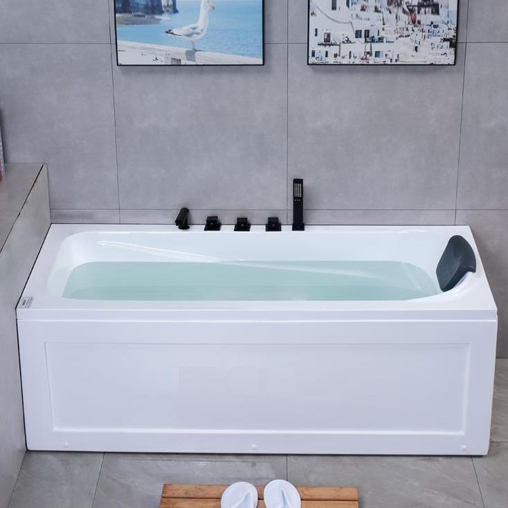 Modern 27.56-inch Wide Acrylic Tub Soaking Back to Wall Bathtub