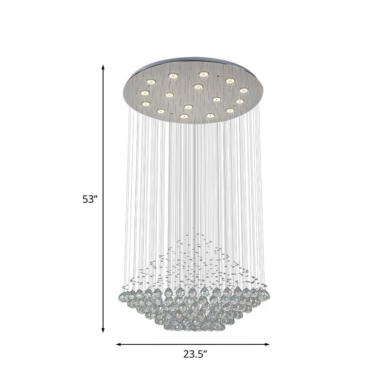 Orbes cristallins à facettes LED multi-pendentif moderne élégant chromé en forme de diamant plafond plafond de suspension