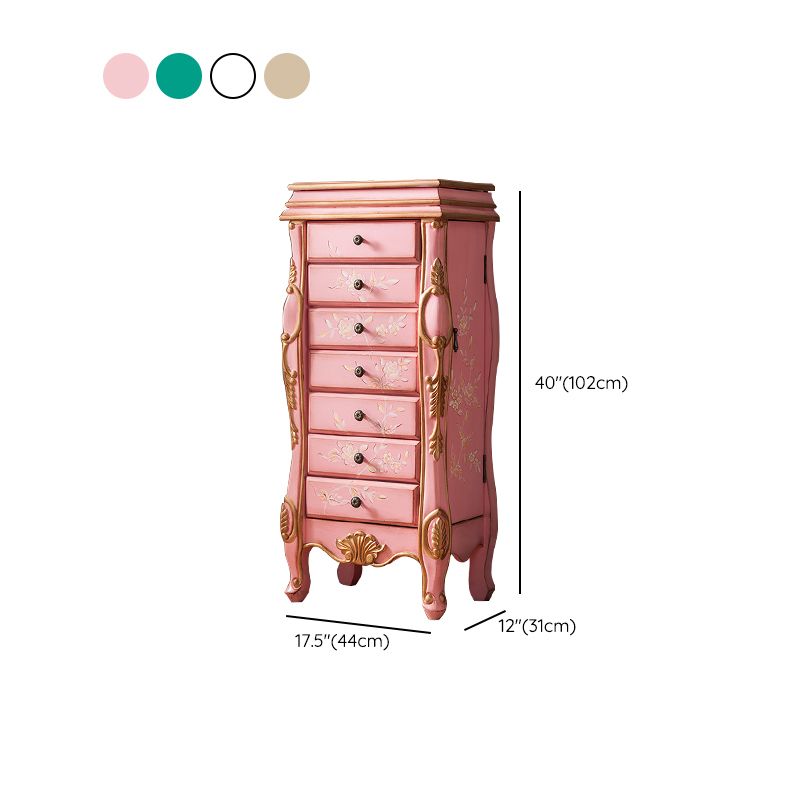 Contemporary Glam Storage Dresser Rubber Wood Storage Chest Dresser for Bedroom