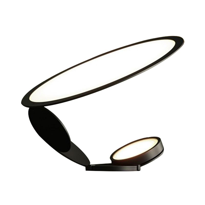 Éclair de travail circulaire noir moderniste LED Metal Reading Livre Light for Living Room