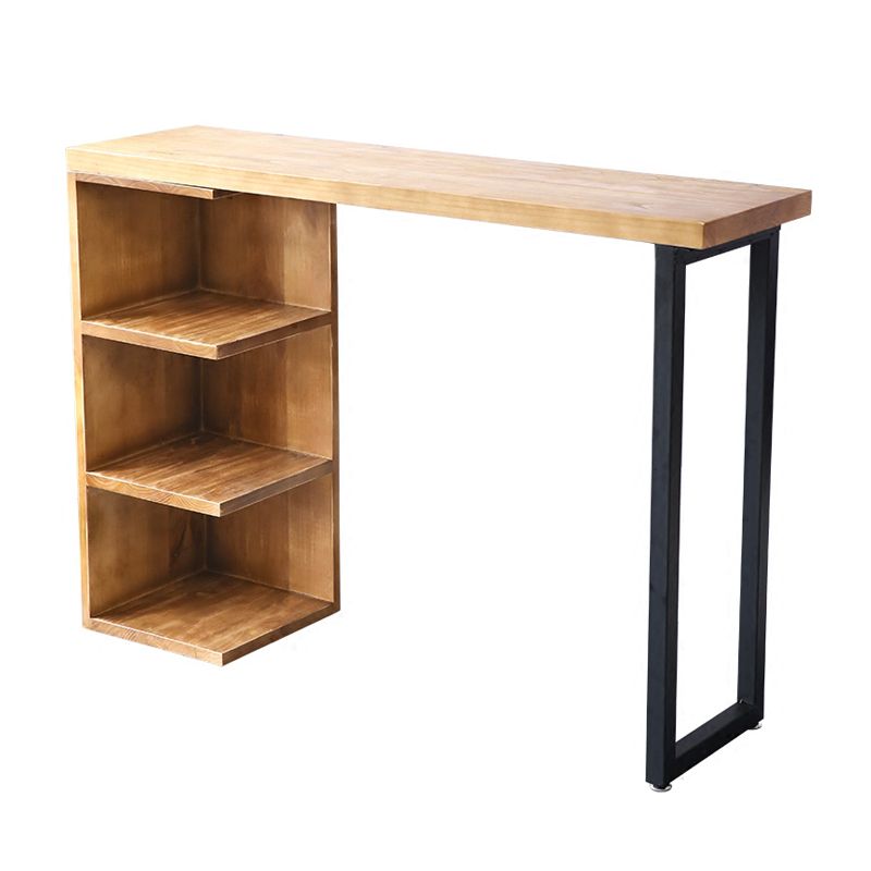 Industrial Style Bar Table Original Wood Top 42-inch Height Pub Table for Dining Room