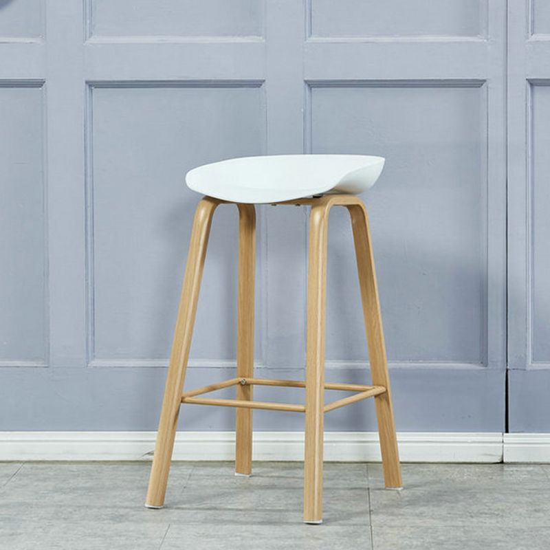 Iron Scandinavian Style Counter Stools Backless Bar Stools with Bucket Seat