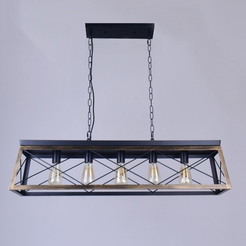 Industrial Island Light Geometric Hanging Lighting Fixture for Dining Room