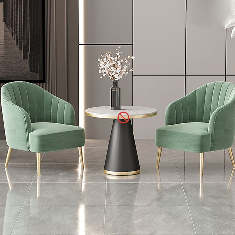 Glam Style 25.6" Wide Sloped Arms Sewn Pillow Back Armchair .