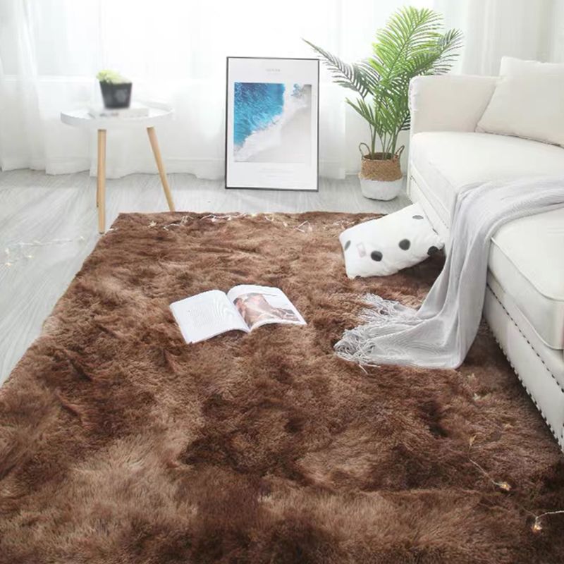 Colorful Tie Dye Printed Rug Modern Polyester Carpet Shag Anti-Slip Backing Rug for Living Room