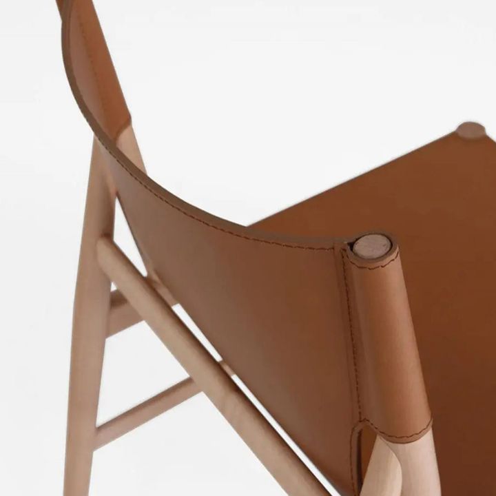 Sillas de comedor sin brazos de cuero, sillas laterales tapizadas en casa con patas de madera
