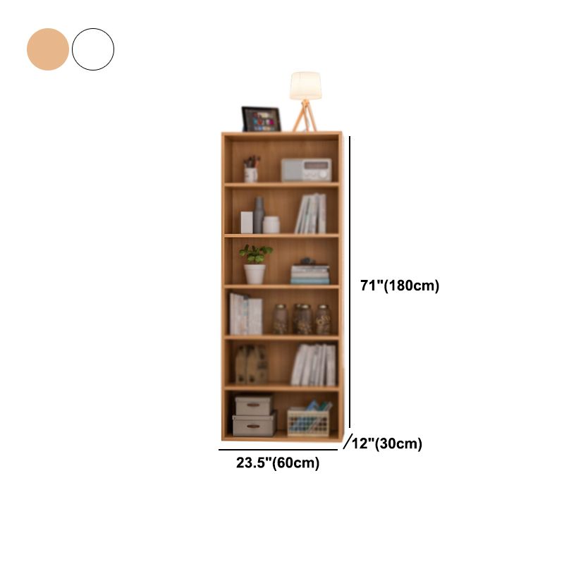 Contemporary Style Bookshelf Engineered Wood Closed Back Shelf Bookcase