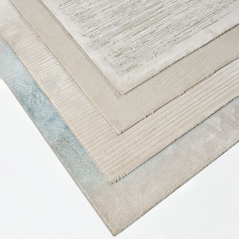 Simple Apricot Modern Rug Polyester Solid Color Area Rug Non-Slip Rug for Living Room