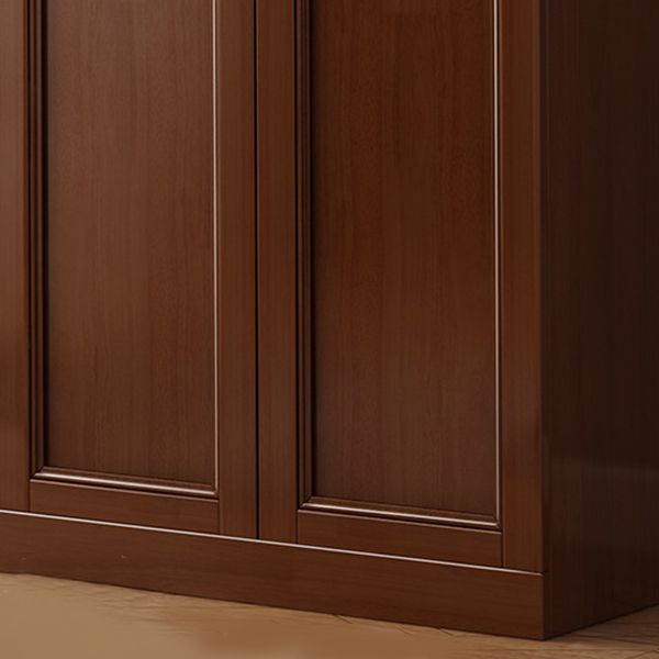 Rubberwood Traditional Storage Cabinet Matte Finish Cabinet with Hinged Doors
