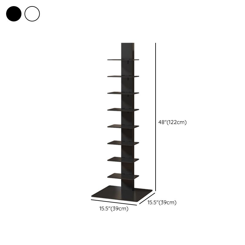 Modern Closed Back Vertical Bookshelf Metal Shelves Included Bookcase