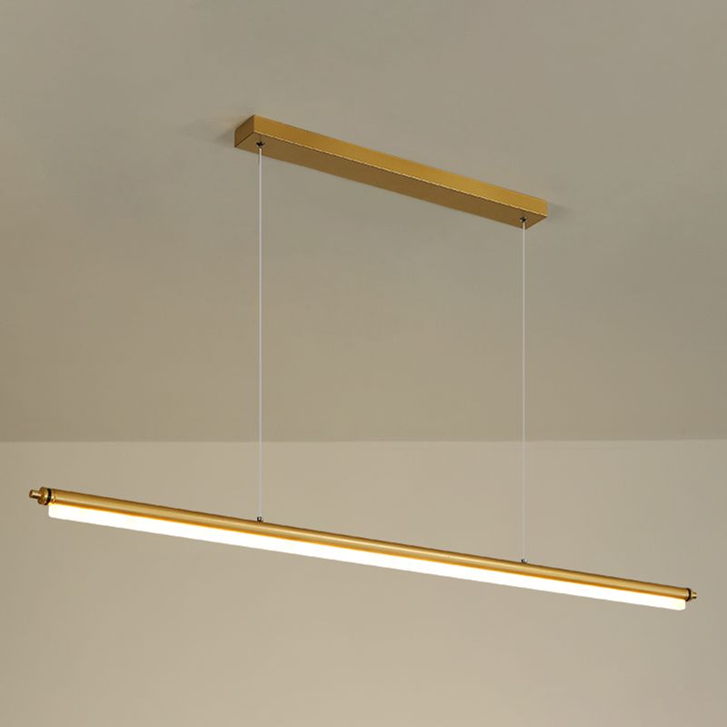 Modern aluminium eilandlamp lineair 1-licht restaurant LED hanglamp met acrylschaduw