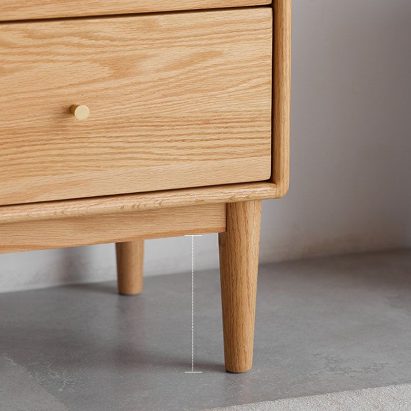 Contemporary Paned Cabinet Brown Pine and Cherry Accent Cabinet with Doors