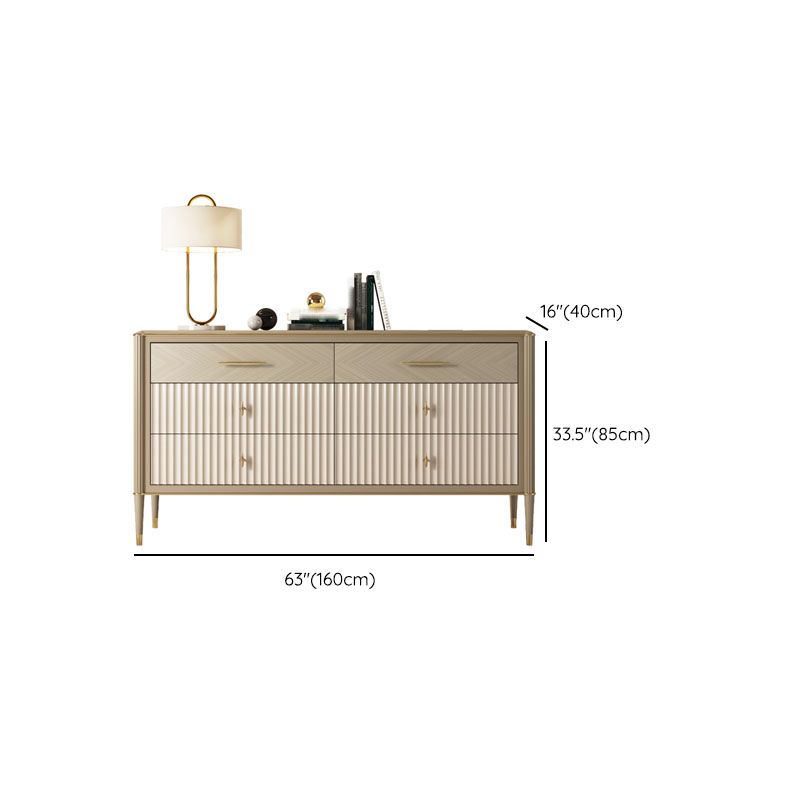 Traditional Horizontal Double Dresser Wood Storage Dresser for Home