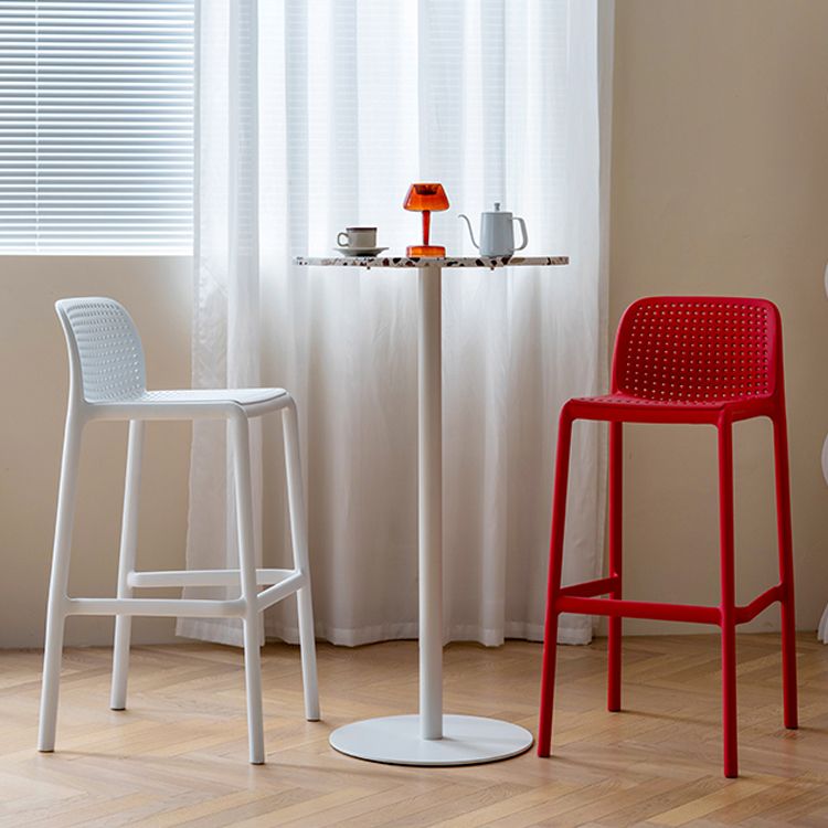 Modern Style Low Back Bar-stool Square Counter Bar Stool with Plastic Legs