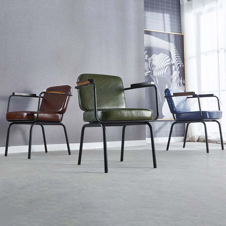 Chaise de salle à manger industrielle en métal, finition métallique, fauteuil de salle à manger Parsons