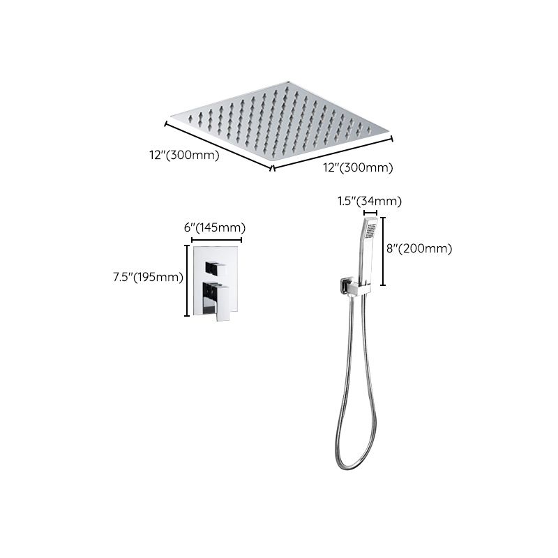 Modern Shower System Brass Adjustable Spray Pattern Ceiling Mounted Shower Combo