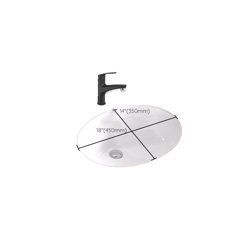 Modern Style Bathroom Sink Overflow Hole Design Oval Ceramic Bathroom Sink