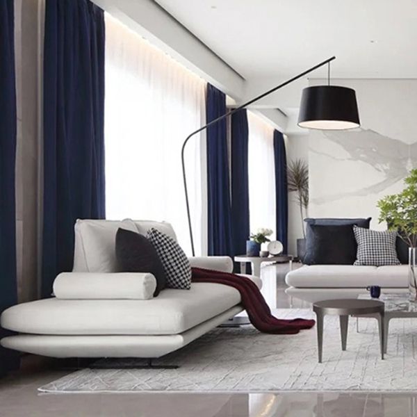 Contemporary Upholstered Solid Color Lounge Chair with Metal Legs
