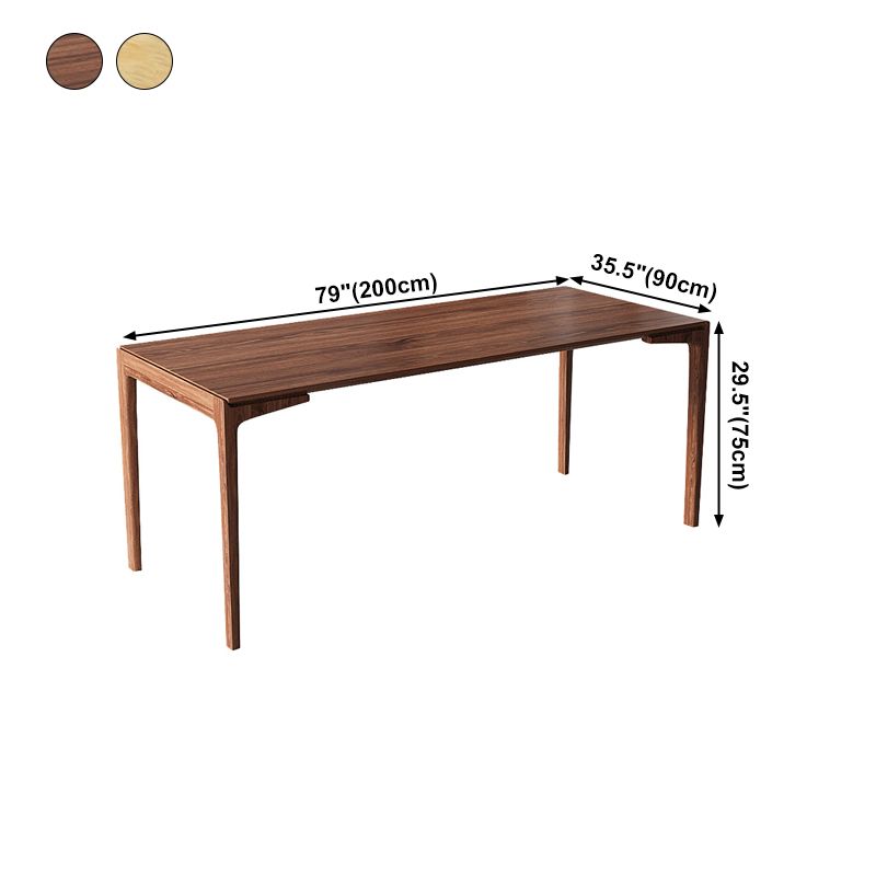 Mesa de comedor rectangular sencilla, mesa fija de Color madera con madera maciza de pino