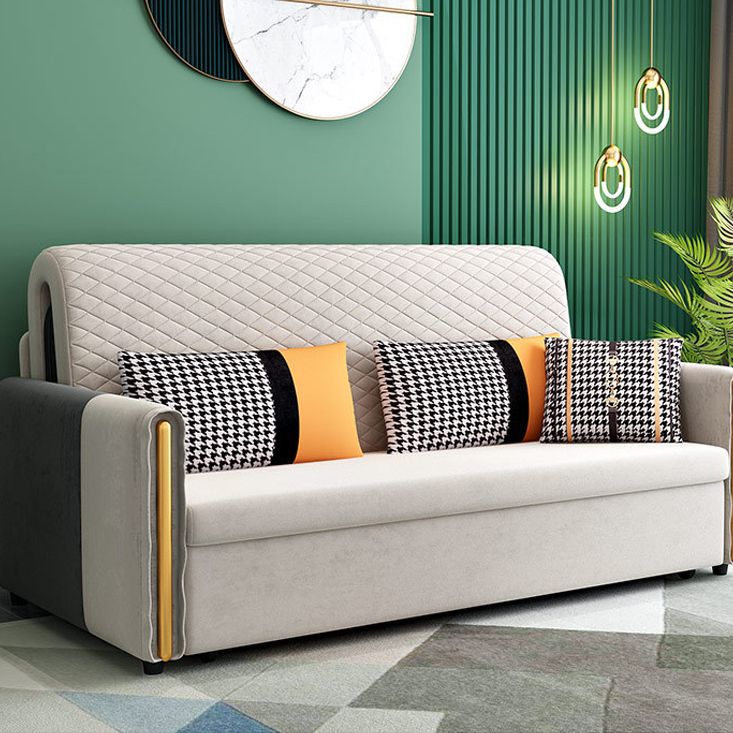 Light Gray Sleeper Sofa Modern Style Sofa Bed with Upholstered