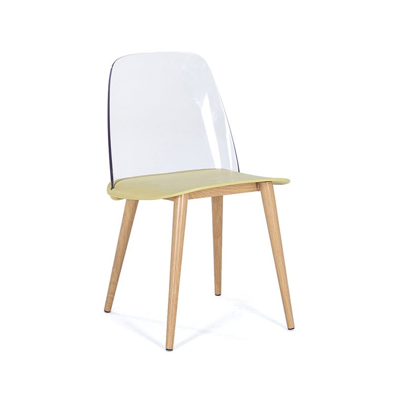 Silla contemporánea sillas de comedor sin brazos con patas de metal para cocina
