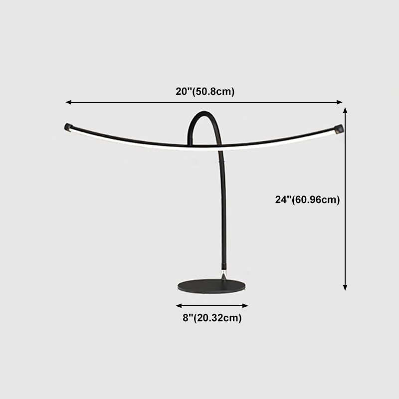 1 Light Linear Table Lighting Modern Style Metal Table Lighting for Bedroom