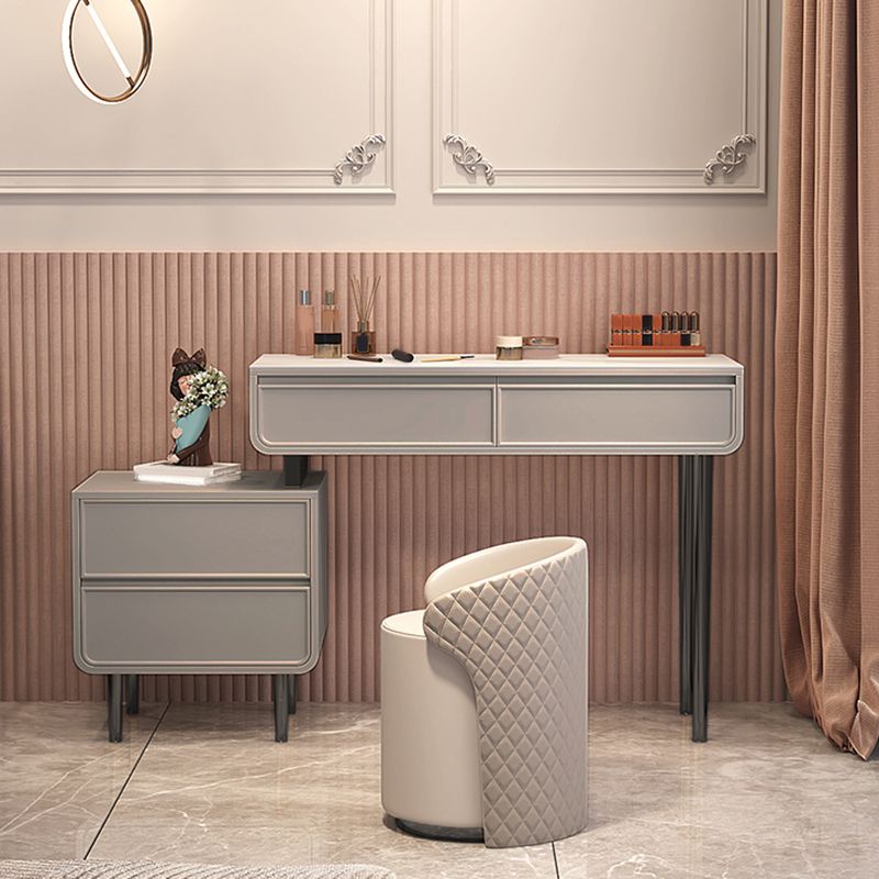 Minimalist Stone Top Vanity Table Modern Makeup Counter with 4 Drawers