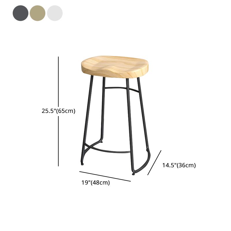 Modern Style Metal Bar Stool with Footrest Milk Tea Shop Bar Stool 30- Inches