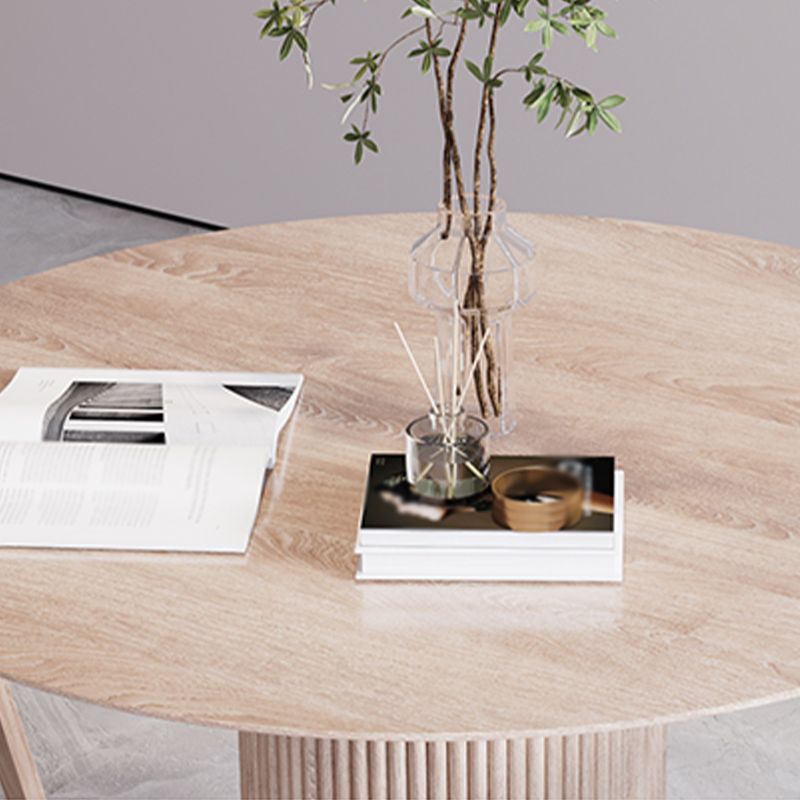 Solid Wood Home Dining Table Modern Round Dining Room Table with Pedestal Base