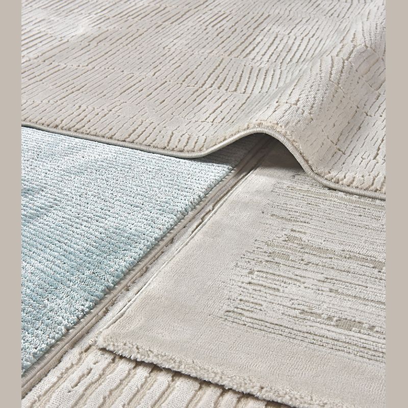 Simple Apricot Modern Rug Polyester Solid Color Area Rug Non-Slip Rug for Living Room