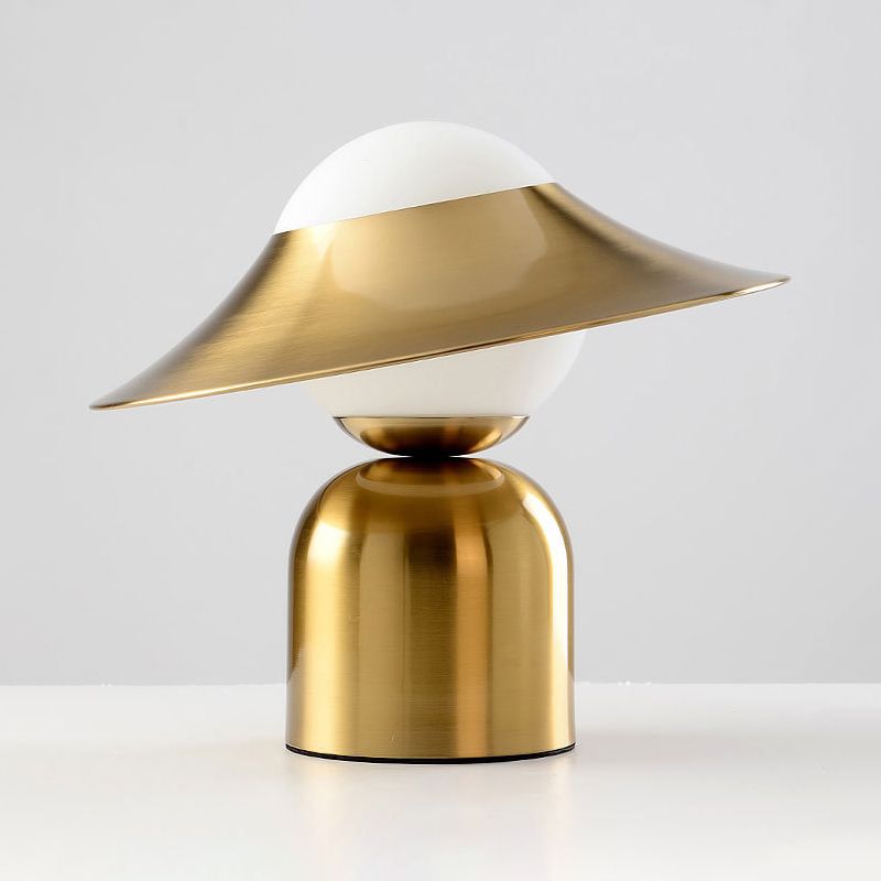 Cylindre d'or / balle / balle effilée de la lampe de nuit à un seul bulbe
