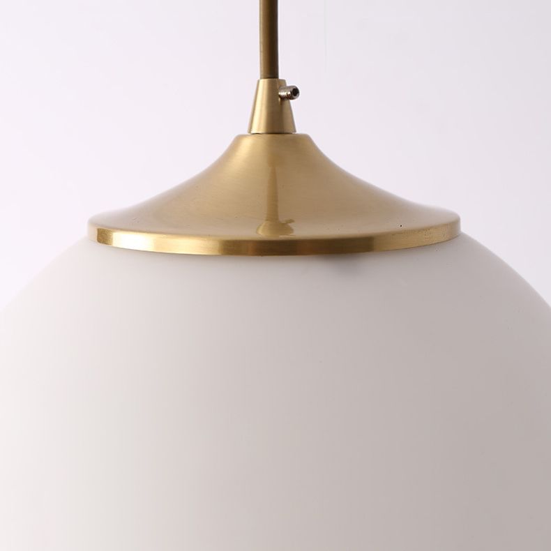 Contemporary Hanging Ceiling Light Global 1-Light White Glass Ceiling Pendant Light