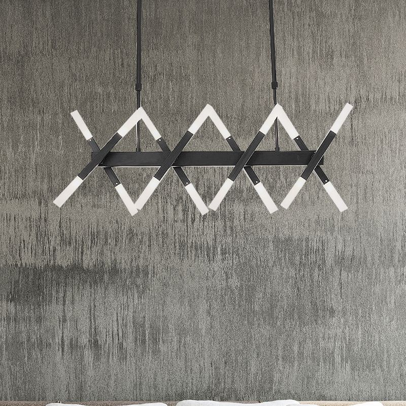 Acrylic Tube Island Pendant Modern 16/20 Lights Black/White/Gold Ceiling Pendant Light for Dining Room