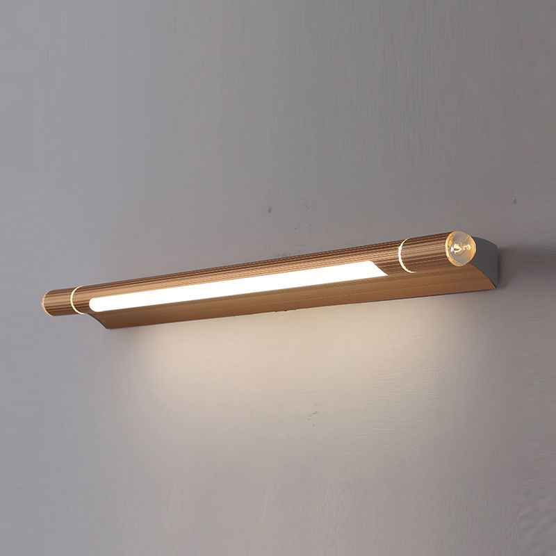 Postmodern Style Strip Shape Wall Lighting Metal 1 Light Wall Sconces for Shower Room