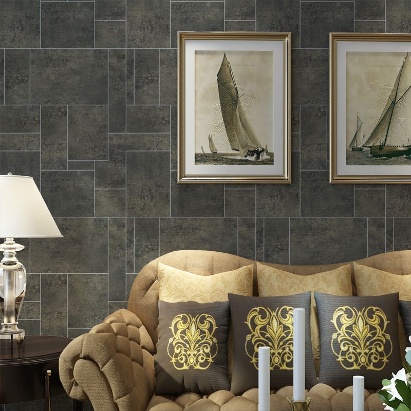 54.2-sq ft Marble Tile Wallpaper Dark Color Non-Woven Fabric Wall Covering, Unpasted
