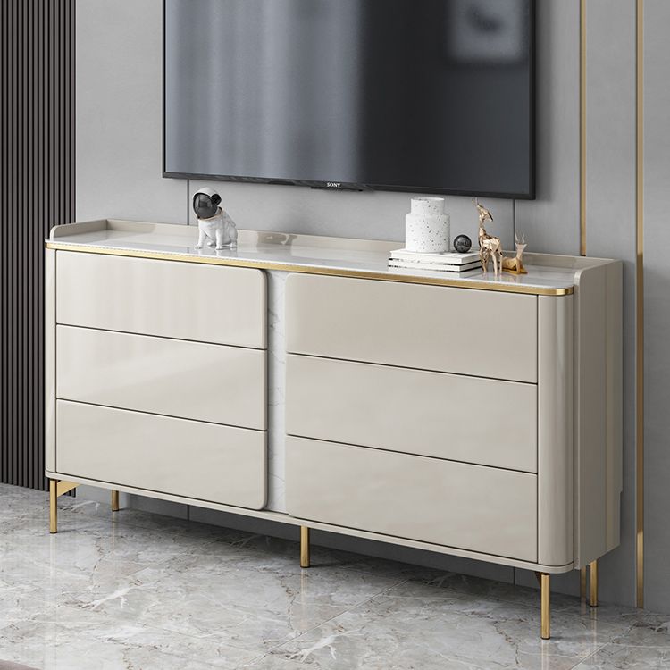 Classic Glam Dresser Stone Storage Chest Dresser with 6 Drawers , 11.7 Inch Width